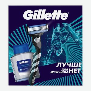 Подарочный набор для бритья Gillette Станок Mach3 со сменной кассетой + Лосьон после бритья 50мл