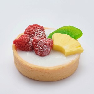 SKUINA Мыло ручной работы Большая тарталетка с ананасом, малиной и мятой, 1 шт