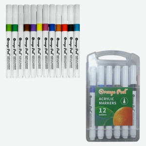 Маркеры акриловые Orange Peel 2мм, 12 цветов