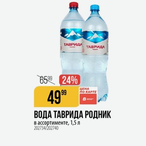 ВОДА ТАВРИДА РОДНИК ассортименте, 1,5 л