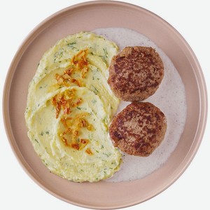 Котлета из говядины с соусом из белых грибов и картофельным пюре Перекрёсток Select, 280г, 280 г