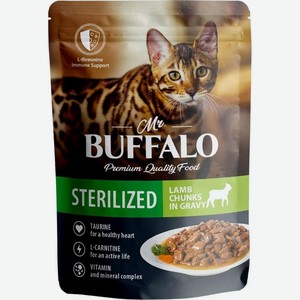 Корм влажный Mr. Buffalo ягненок в соусе для стерилизованных кошек 85г, 85 г