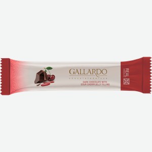 Шоколад горький GALLARDO с начинкой со вкусом вишни, 25г