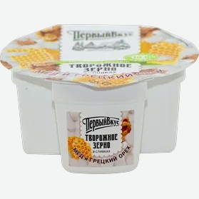 Творожное зерно Первый Вкус в сливках с мёдом и грецким орехом 5% 130г