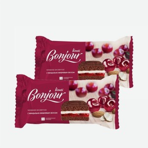 Пирожное БОНЖУР миндаль/вишня 175г
