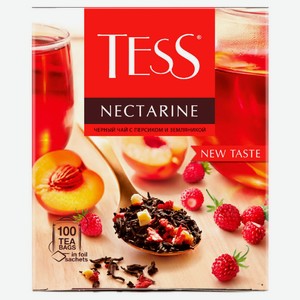 Чай черный Tess Nectarine с персиком и земляникой, 100х2,25 г