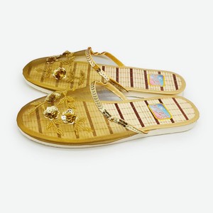 Тапочки женские Smile of Milady с закрытым носом золотой/черный/коричневый/красный, р.36 в ассортименте