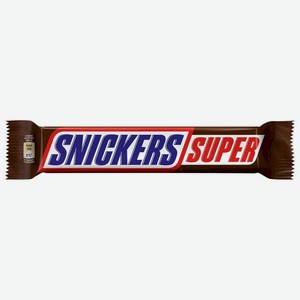 Батончик Snickers Super шоколадный с карамелью, арахисом и нугой 80г, 80 г