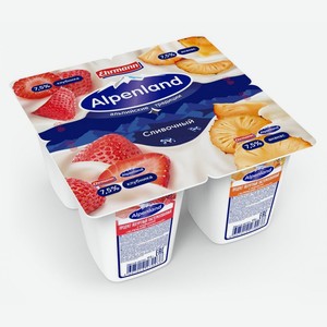 Продукт йогуртный Альпенлэнд сливочный, БЗМЖ, 7,5%, 95 гр, Эрманн ООО