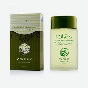 3W CLINIC Освежающий тонер для мужской кожи лица с оливой, OLIVE FOR MAN FRESH SKIN, 1 шт.