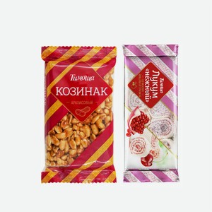 Рахат-лукум/Козинак ТИМОША вишня-гранат/арахис 250г/170г