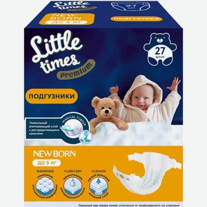 Подгузники LITTLE TIMES New Born premium, Россия, 27 шт