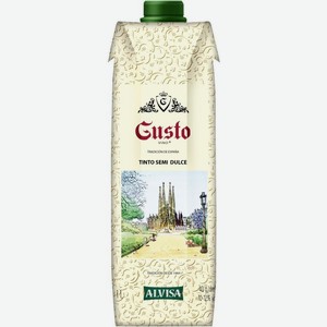 Вино Gusto Vino красное полусладкое 12% 750мл