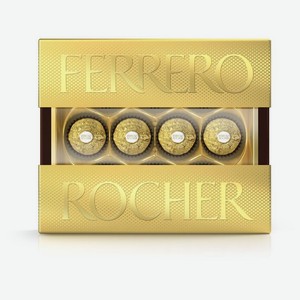 Конфеты из молочного шоколада Ferrero Rocher с начинкой из крема и лесного ореха, 125г