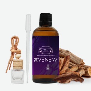 VENEW Диффузор автопарфюм ароматизатор для авто Woody tobacco intense, рефил 100 мл + флакон 7 мл + пипетка