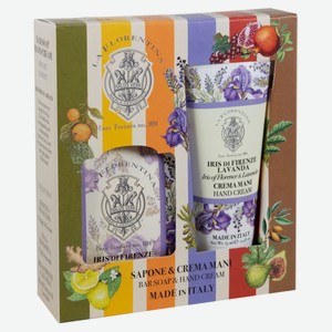 Набор подарочный La Florentina Pomario Флорентийский Ирис и Лаванда Крем для рук 75 мл + Мыло кусковое Италия, 106 г