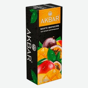 Чай черный AKBAR со вкусом манго маракуйя, 25 шт х 1,5 г