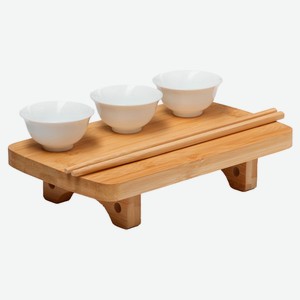 Набор для суши фарфор бамбук, 5 предметов