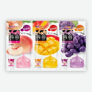 Желе мармеладное Blike с конжаком со вкусами манго-персик-виноград Китай 60 г, в ассортименте