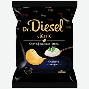 Чипсы Dr.Diesel из натурального картофеля со вкусом Сметана и петрушка 120г, 120 г