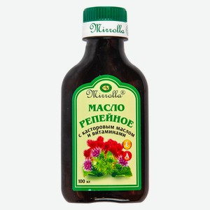 Масло д/волос Mirrolla Репейное с Касторовым маслом и витаминами 100мл