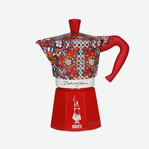 BIALETTI Кофеварка Italian Coffee Pot MOKA EXPRESS D&G 6T, Красный