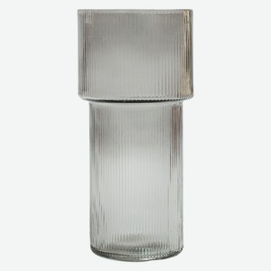 Ваза рифленая D11 см, H24 см, дымчатая, арт. MUWY-2023A