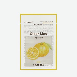 Тканевая маска для лица освежающая с экстрактом юдзу Consly Clear Line 25мл