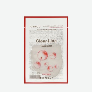 Тканевая маска для лица антивозрастная с пептидами Consly Clear Line 25мл