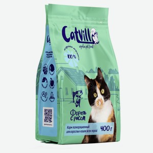 Сухой корм для кошек CatVill с форелью и рисом, 400 г