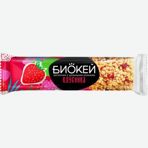 Батончик БИОКЕЙ с клубникой и цельными злаками, Россия, 25 г