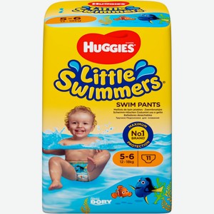 Подгузники HUGGIES д/плавания 5-6 размер 12-18кг, Чехия, 11 шт
