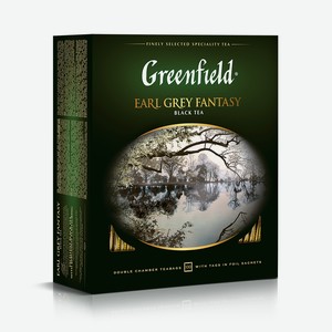Чай черный Greenfield Эрл Грей Фантазия (Earl Grey Fantasy) с бергамотом в пакетиках 100 шт. 200 г дизайн упаковки в ассортименте