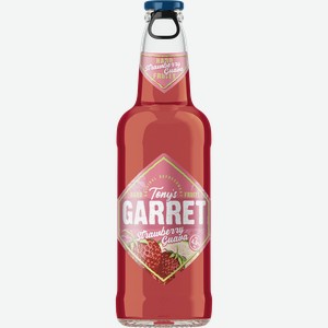 Напиток пивной TONY S GARRET Hard Strawberry-Guava пастеризованный 4,6%, 0.4л