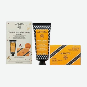 APIVITA Набор средств для ухода за руками Wanna Kiss Your Hand Honey, 50 мл + 125 г
