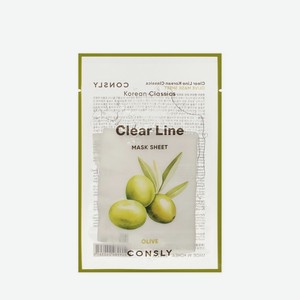 Тканевая маска для лица питательная с экстрактом оливы Consly Clear Line 25мл