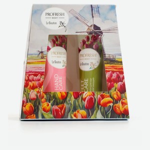 Набор подарочный Profresh-Le Bouton Тюльпаны, Крем для рук питательный 75 мл + Крем для ног смягчающий 75 мл
