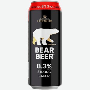 Пиво Bear Beer Strong Lager светлое фильтрованное пастеризованное 8.3% 450мл, 450 мл