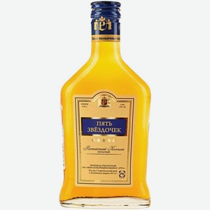 Коньяк Пять звездочек российский 5-летний 42% 250мл, 250 мл