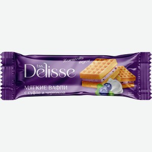 Вафли мягкие DELISSE Гофры с суфле и черникой, Россия, 122 г