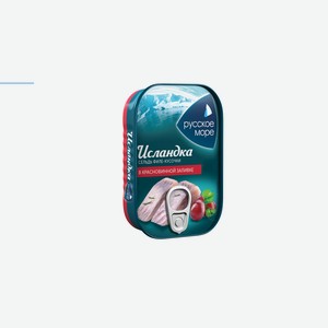 Сельдь филе-кусочки Русское море Исландка в красновинной заливке 115 г