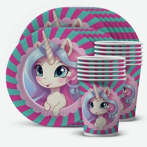 ND PLAY Набор посуды для праздника Единорожка, 1 шт.
