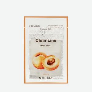 Тканевая маска для лица увлажняющая с экстрактом персика Consly Clear Line 25мл