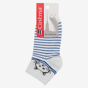 Носки женские Cinema Кот бело-голубые, размер 23