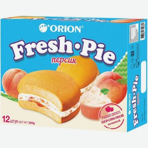 Пирожное Orion Fresh Pie с персиковой начинкой бисквитное 300г, 300 г