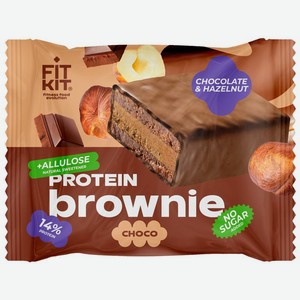 Десерт Fit Kit Брауни шоколад-фундук протеиновый глазированный 50 г