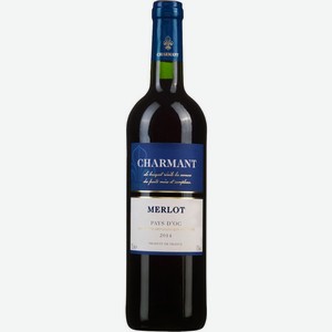 Вино Charmant Merlote красное полусухое 12.5-13.5% 750мл, 750 мл