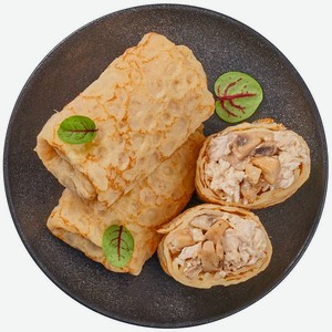 Блинчики с курицей и грибами в сливочном соусе Перекрёсток Select 400г, 400 г