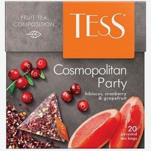 Чайный напиток Tess Космополитэн Пати (Cosmopolitan Party) красный в пирамидках 20 шт. 40 г