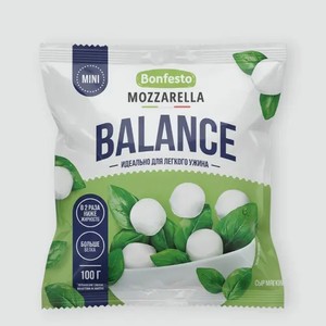Сыр 30% «Bonfesto» MINI BALANCE Моцарелла мягкий с рассолом, 100 г